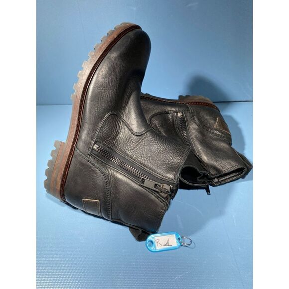 Bull Boxer Leather Boots Double Zip Mens Size 9 - Picture 1 of 7